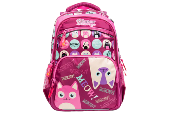 A variety of school bags produced by Chennai manufacturers, highlighting different styles and colors for educational use.
